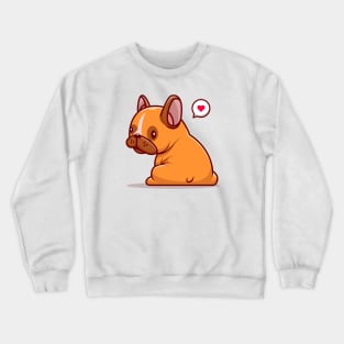 Cute Pug Dog Sitting Cartoon Crewneck Sweatshirt